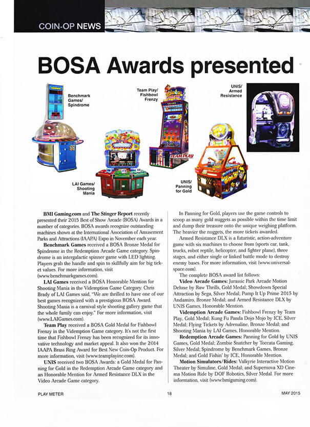 playmeter may 2015 BOSA Awards